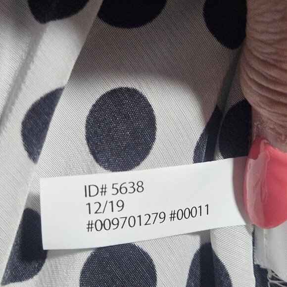 Express Womens Black White L Polka Dot Blouse Preppy Indie Patterncore Peplumcor - Picture 14 of 16